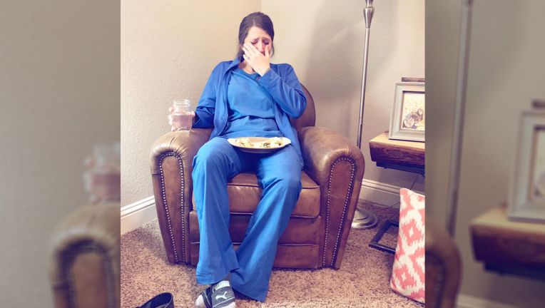 Photo posted by sister of exhausted nurse goes viral